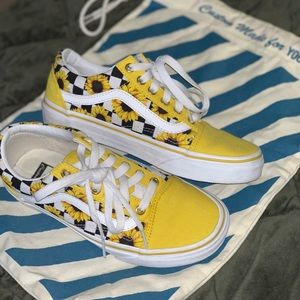 Custom Sunflower Vans (Women’s sz 6)